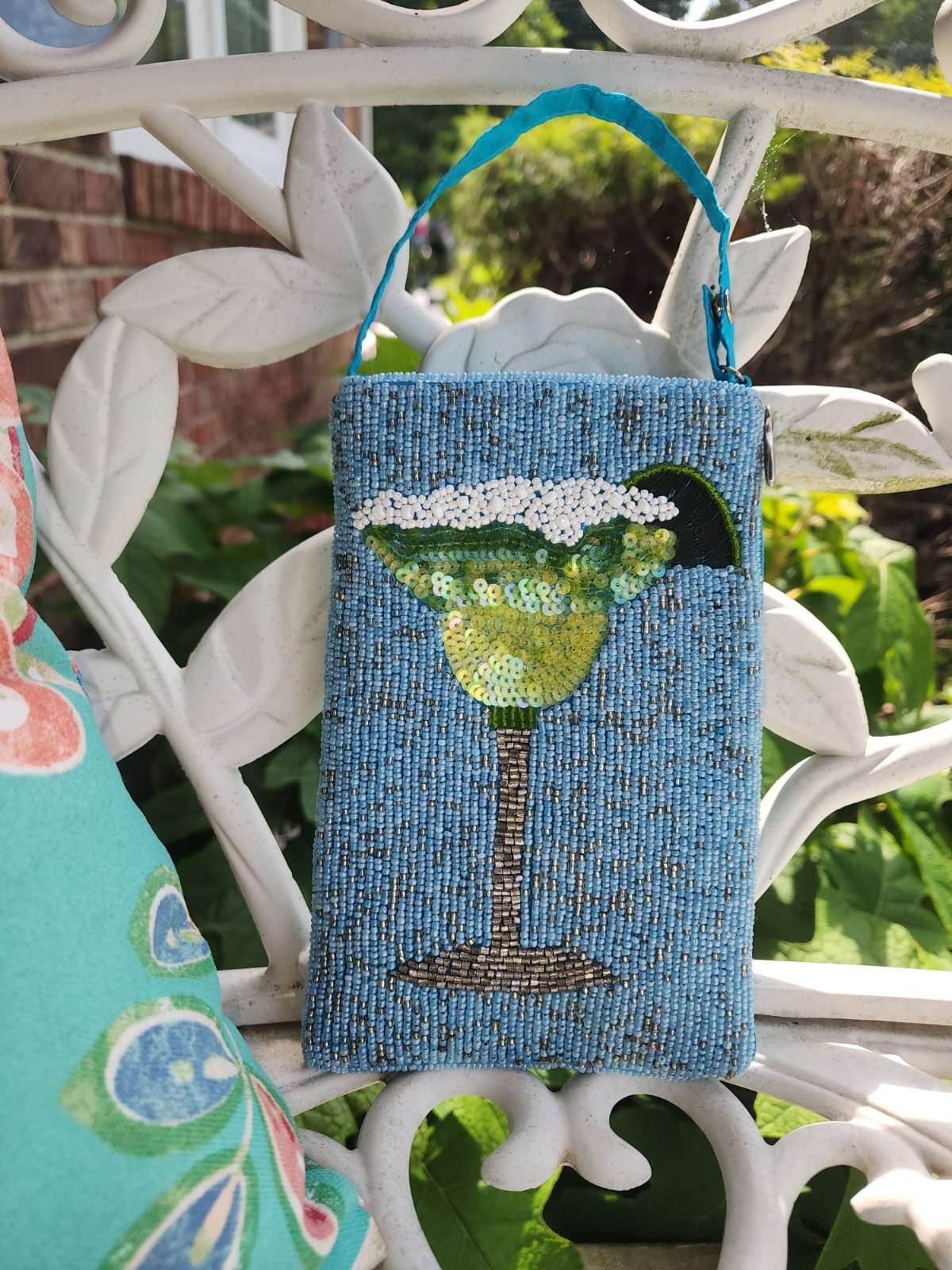 Bamboo Trading Co Beaded Margarita Wristlet Clutch Vacation Resort Bag
