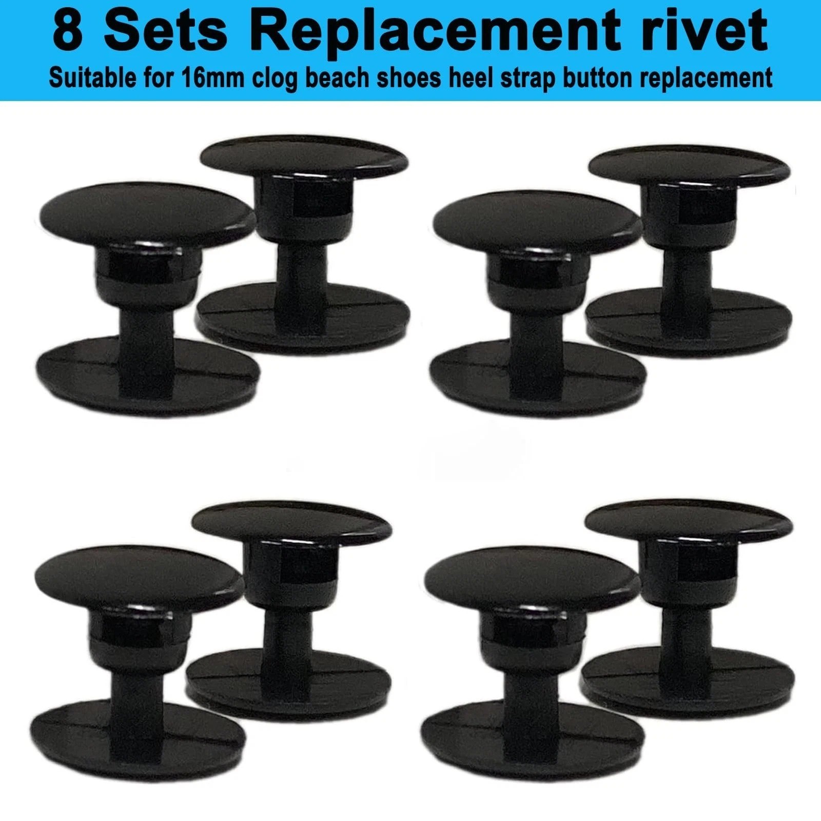 Croc Rivets Replacement, Croc Buttons Strap Repair Rivets for Croc Styled Shoes