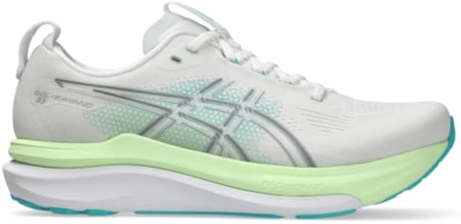 ASICS, Men’s, Gel-Kayano 33, White/Energy Aqua, 12, Wide – White/Energy Aqua – 1