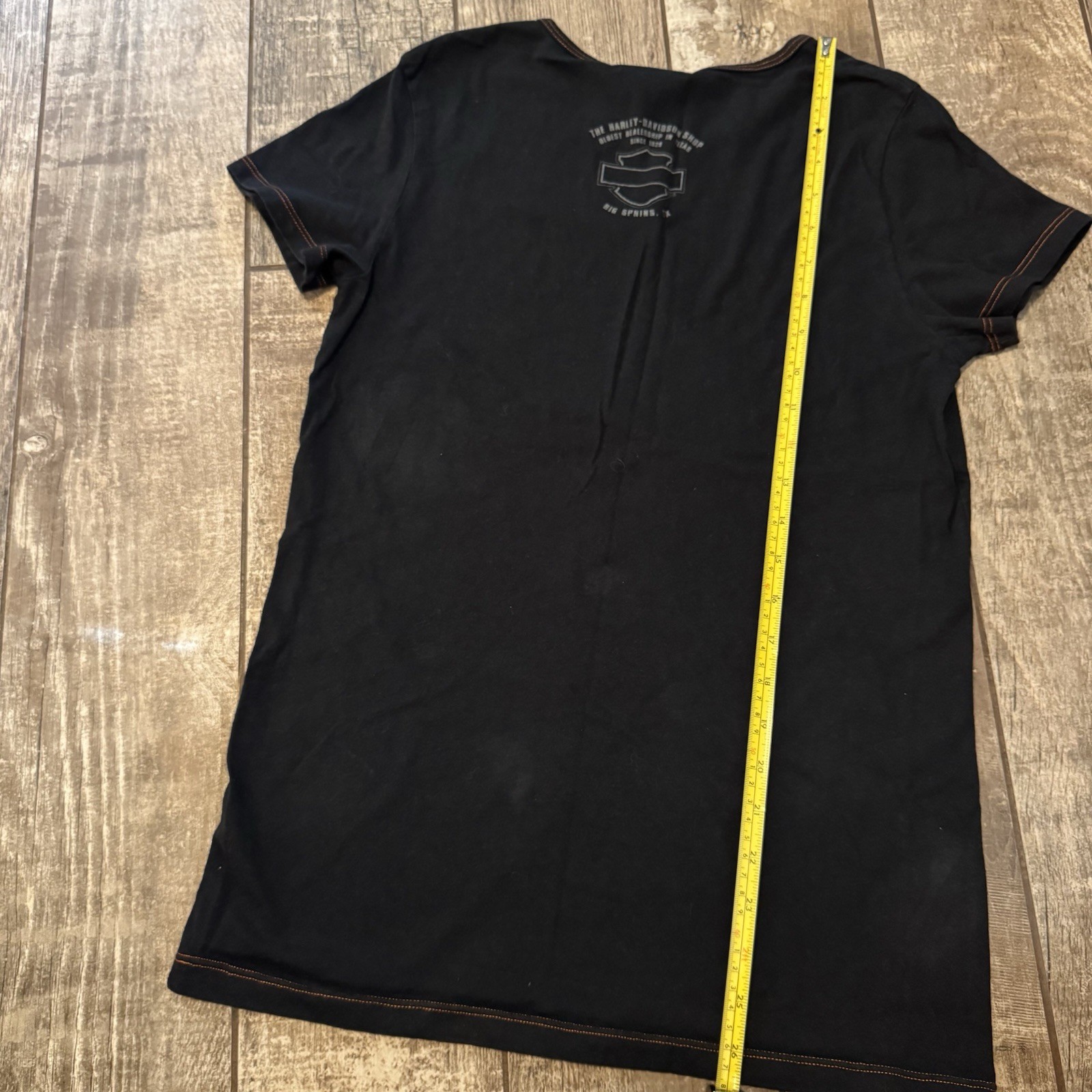 Harley Davidson Rhinestone T-shirt Black Big spring, Tx. Dealership Size Unknown