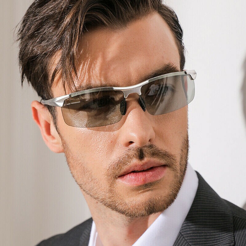 Aluminum HD Polarized Photochromic Sunglasses Men Driving Sport Outdoor Glasses