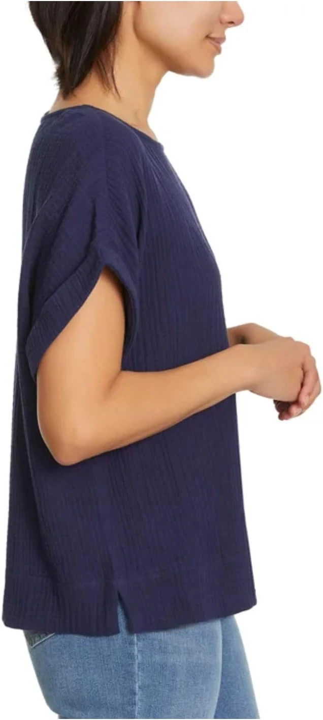 Gloria Vanderbilt Women’s Short Sleeve Cotton Gauze Pullover Top