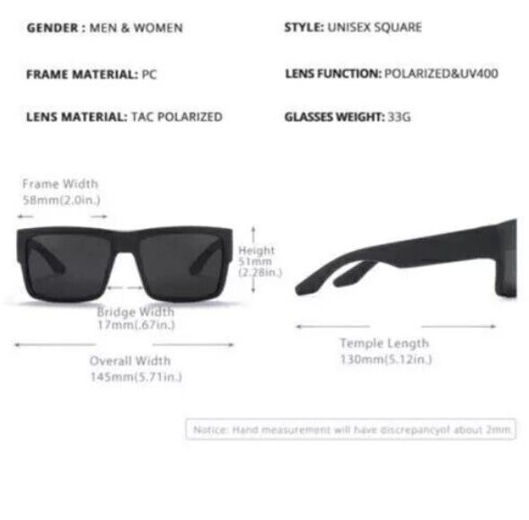 Newest Spy Men’s HD Polarized Sunglasses Matte Black Happy Lens Shades Brand