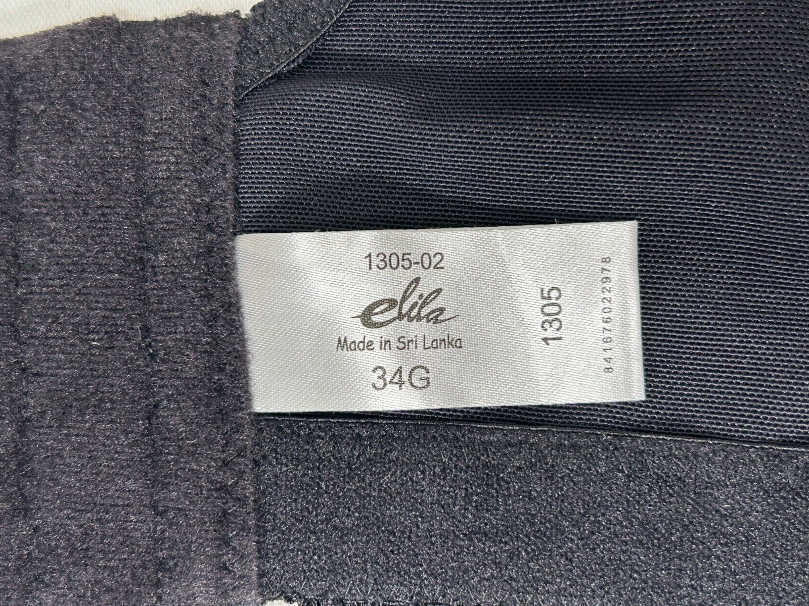 Elila Wireless Full Coverage Bra 34G Padded Comfort Straps Sidney Jacquard Black