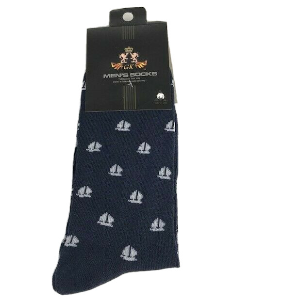 GK Men’s Novelty Socks Assorted Colors Designs Mid-Calf Shoe One Pair Size 10-13