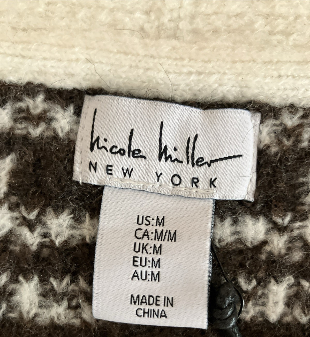 Nicole Miller Equestrian Horse Cardigan Womens Medium Southwestern Knit NWT