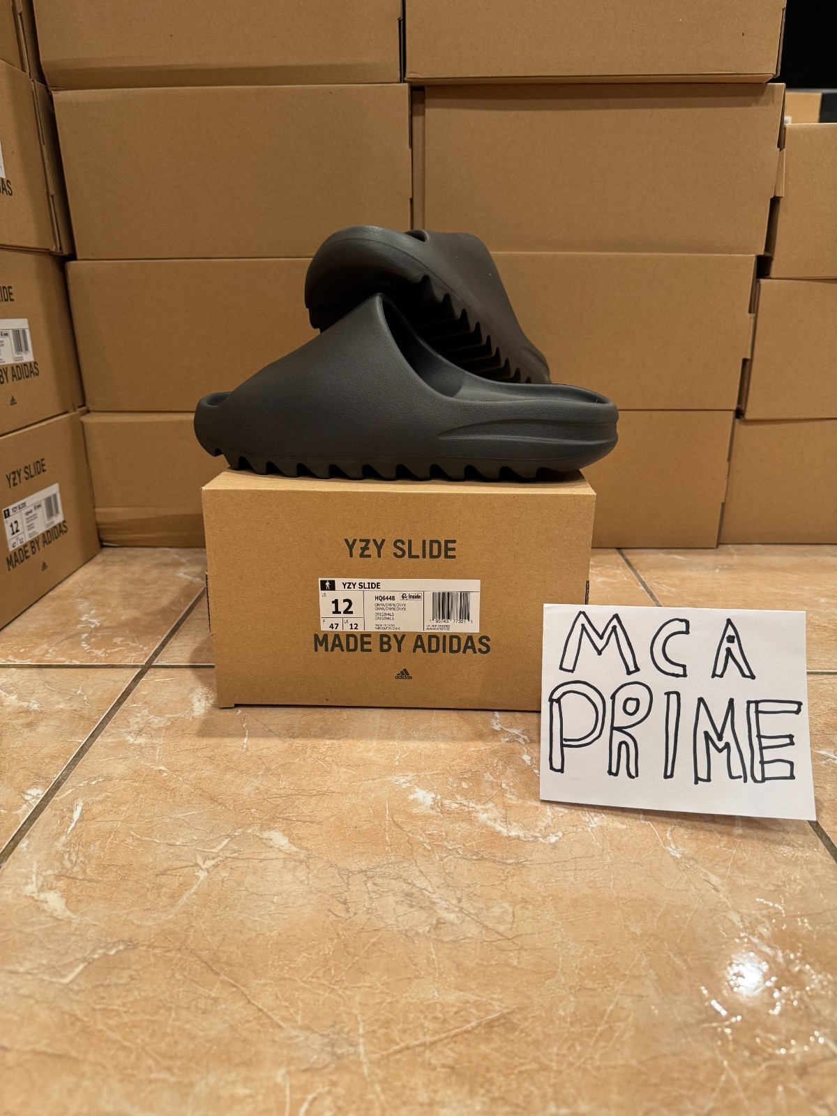 Adidas Yeezy Slide Onyx Size 12 HQ6448 (BRAND NEW WITH RECEIPT)