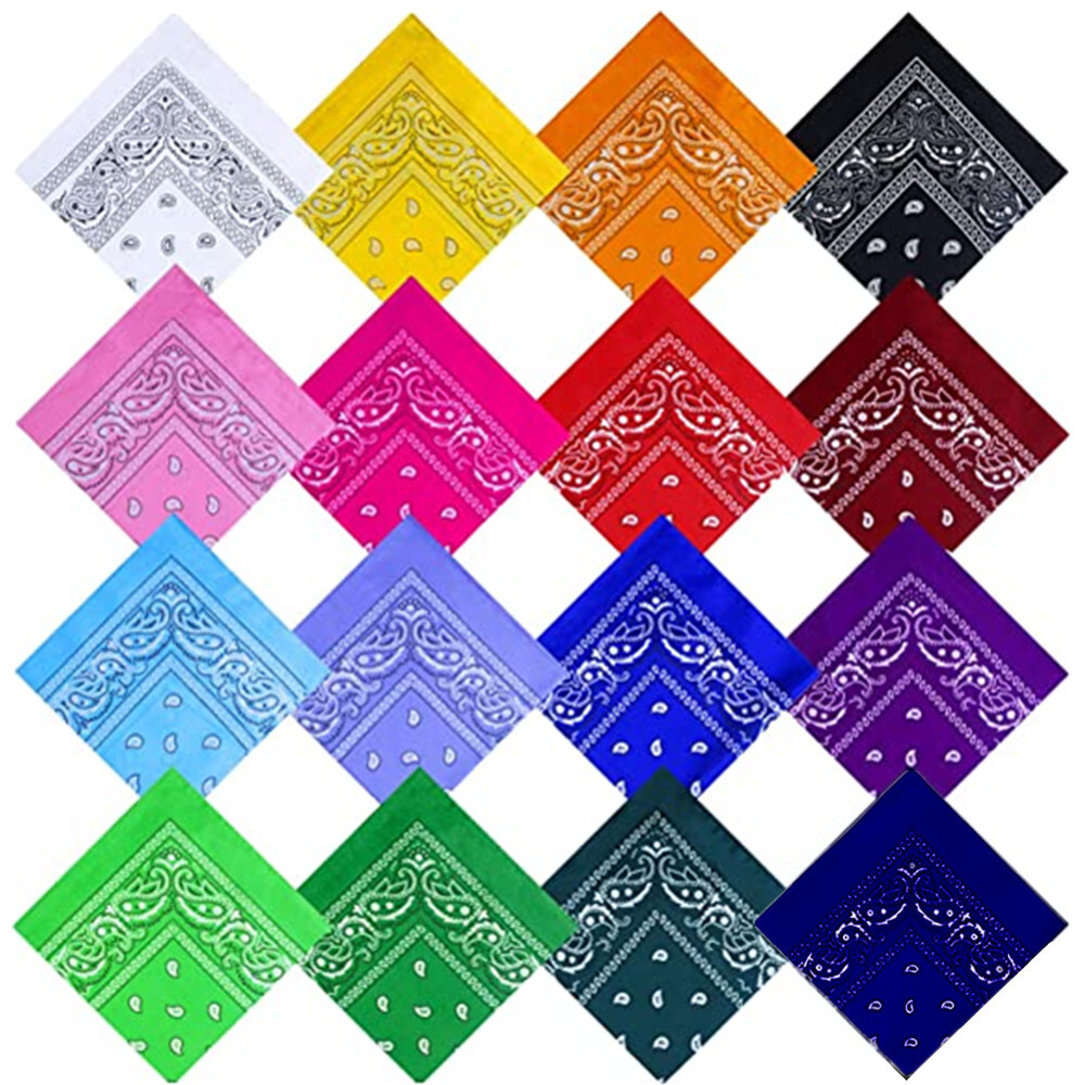 Lot Of 12 Wholesale Paisley Print Bandana 100% Cotton Head Warp Scarf Face Mask