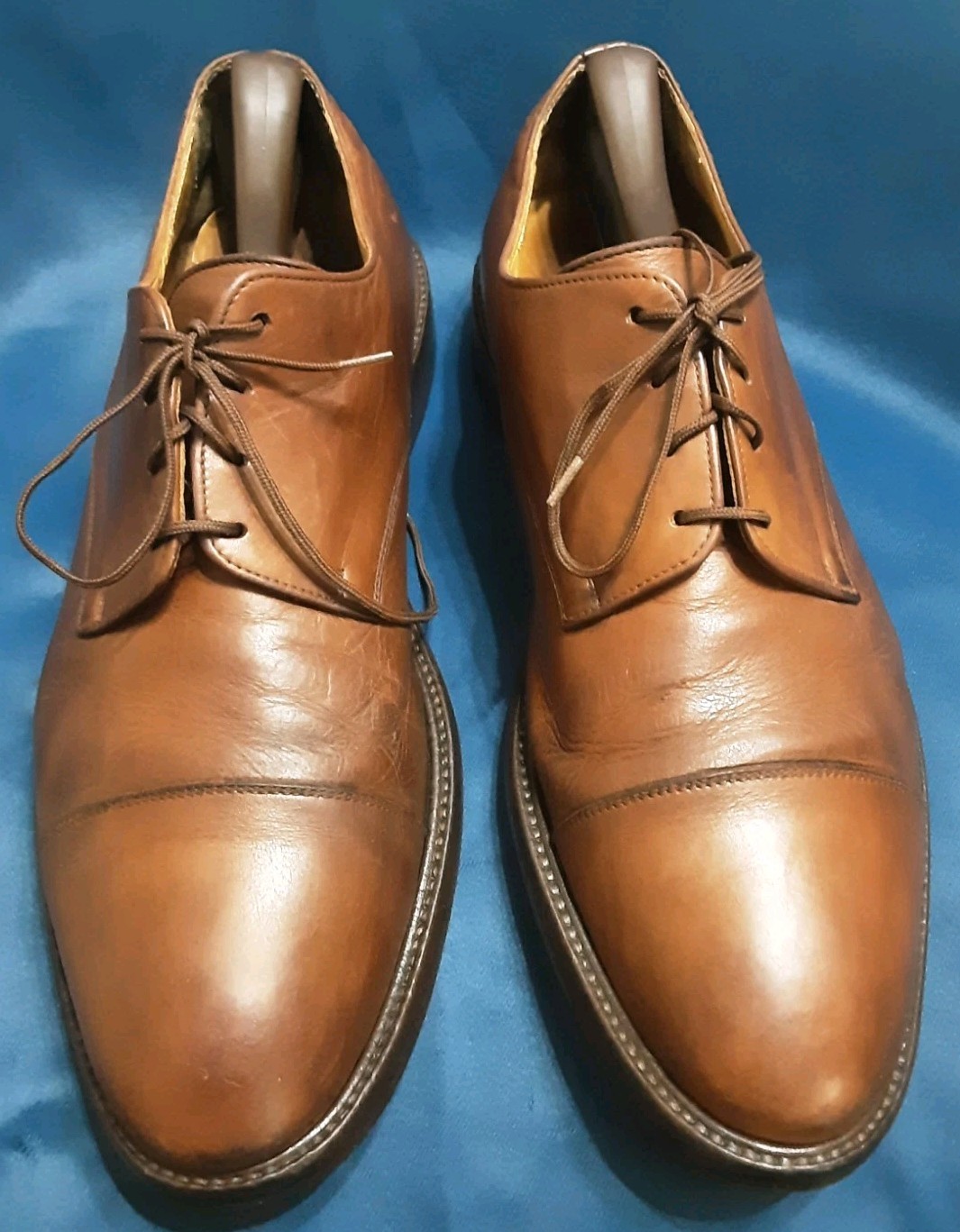 ​Men’s Polo Ralph Lauren Brown Leather Cap Toe Oxford Dress Shoes – Size Unknown