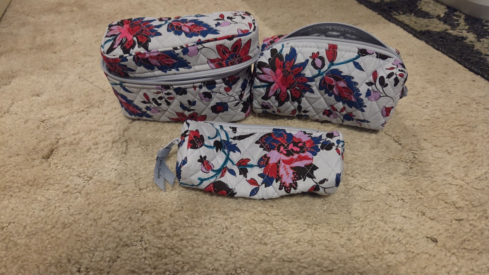 Vineyard Floral 3 pc Organizer Cosmetic Bag Vera Bradley