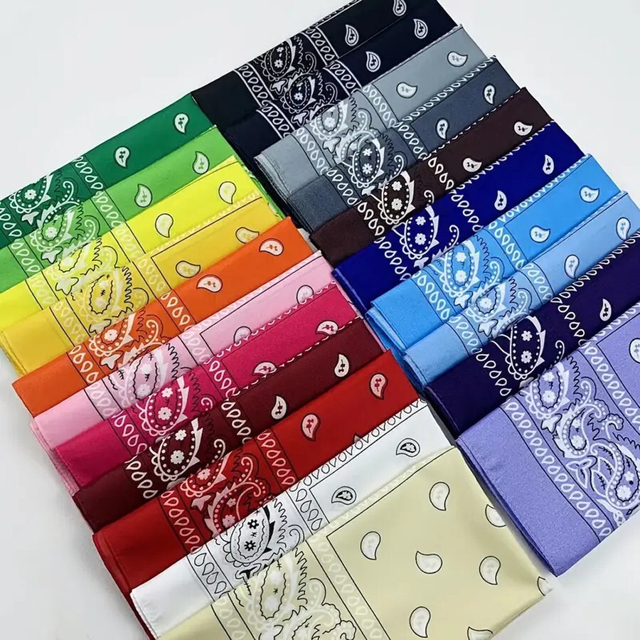 2 Pack Bandana 100% Cotton Paisley Print Double-Sided Scarf Head Neck Face Mask