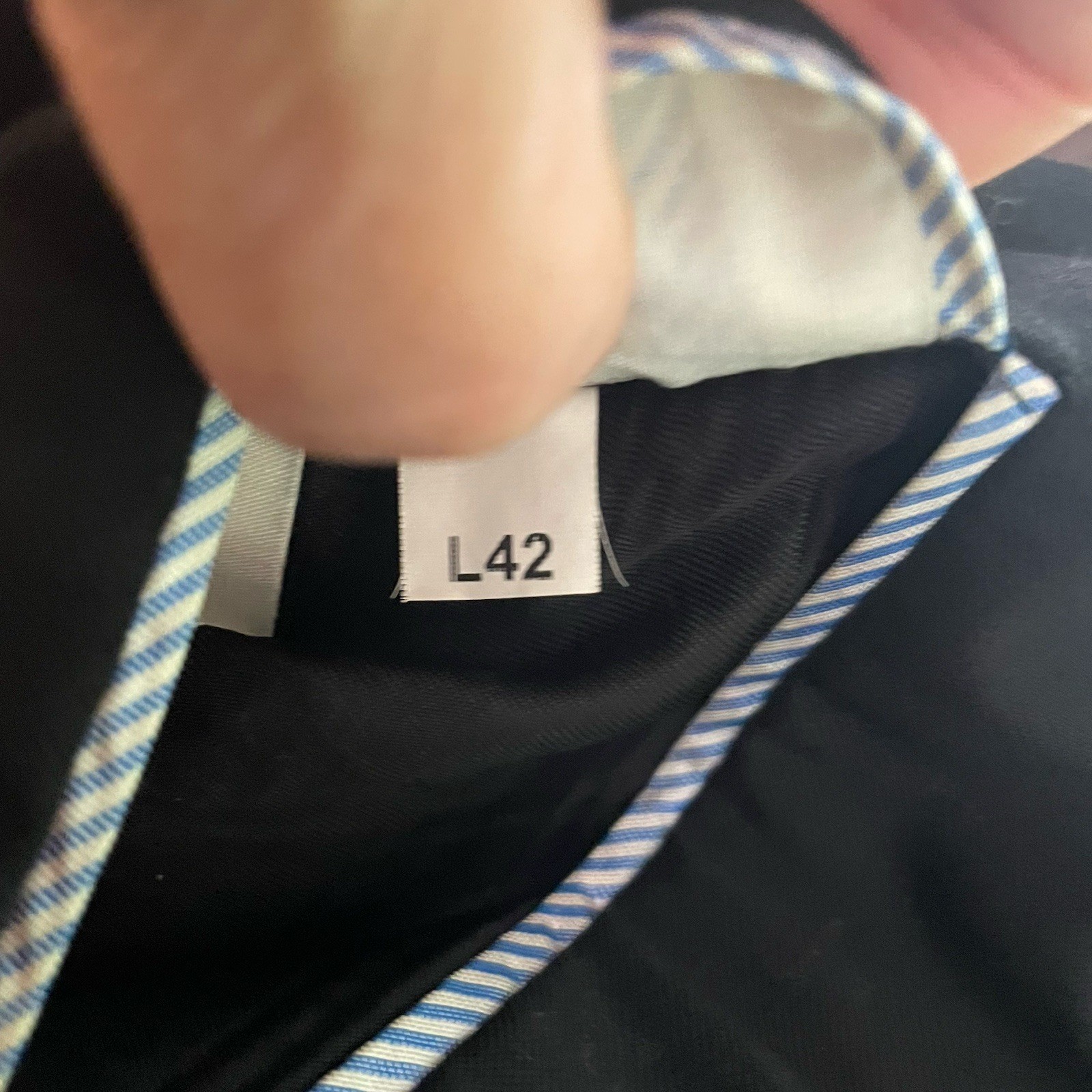 Tommy Hilfiger 42L Sport Coat 100% Wool All Black Two Button Double Vented