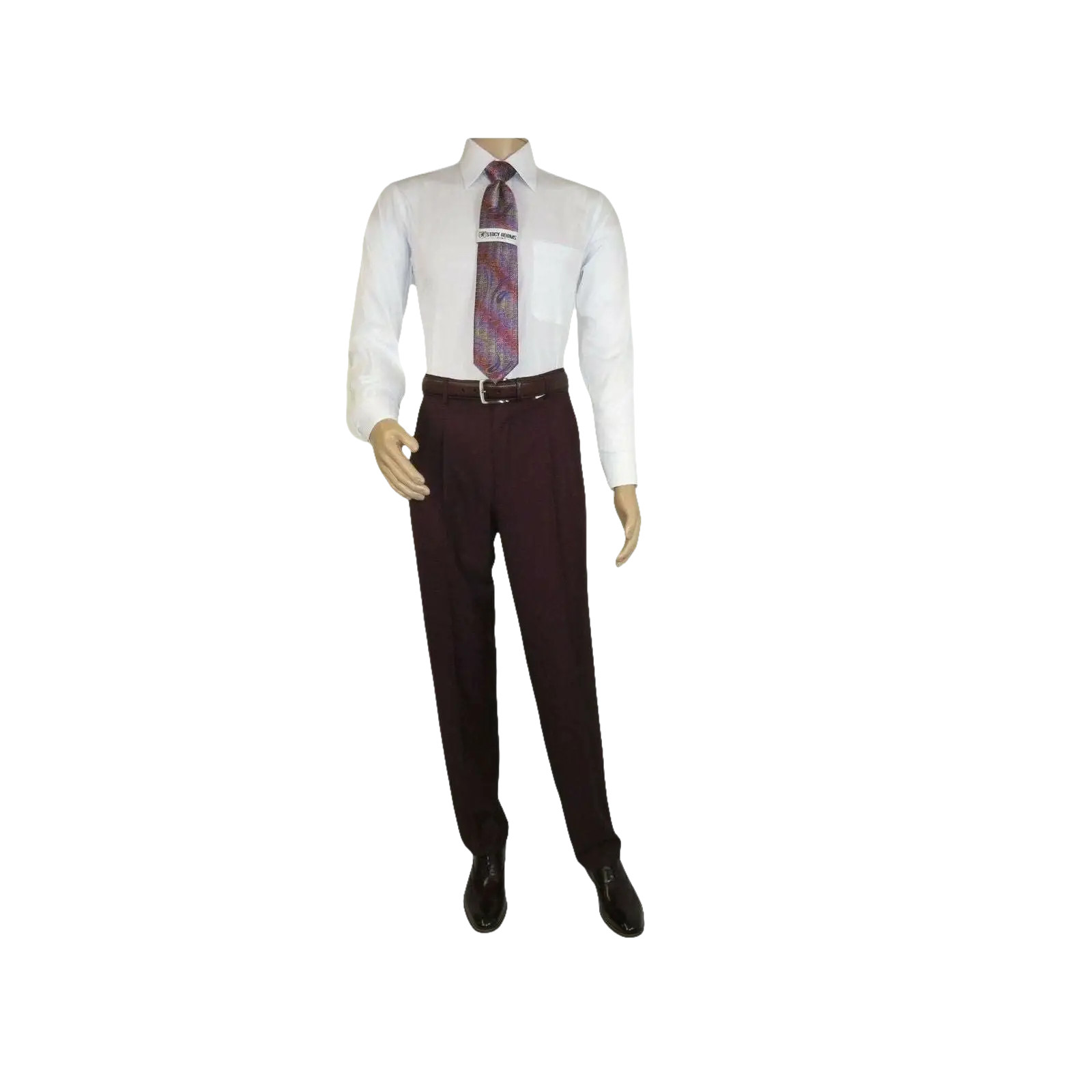 Men Apollo King Double Breasted Suit Classic Peak Lapel Pleated DM29 Burgundy