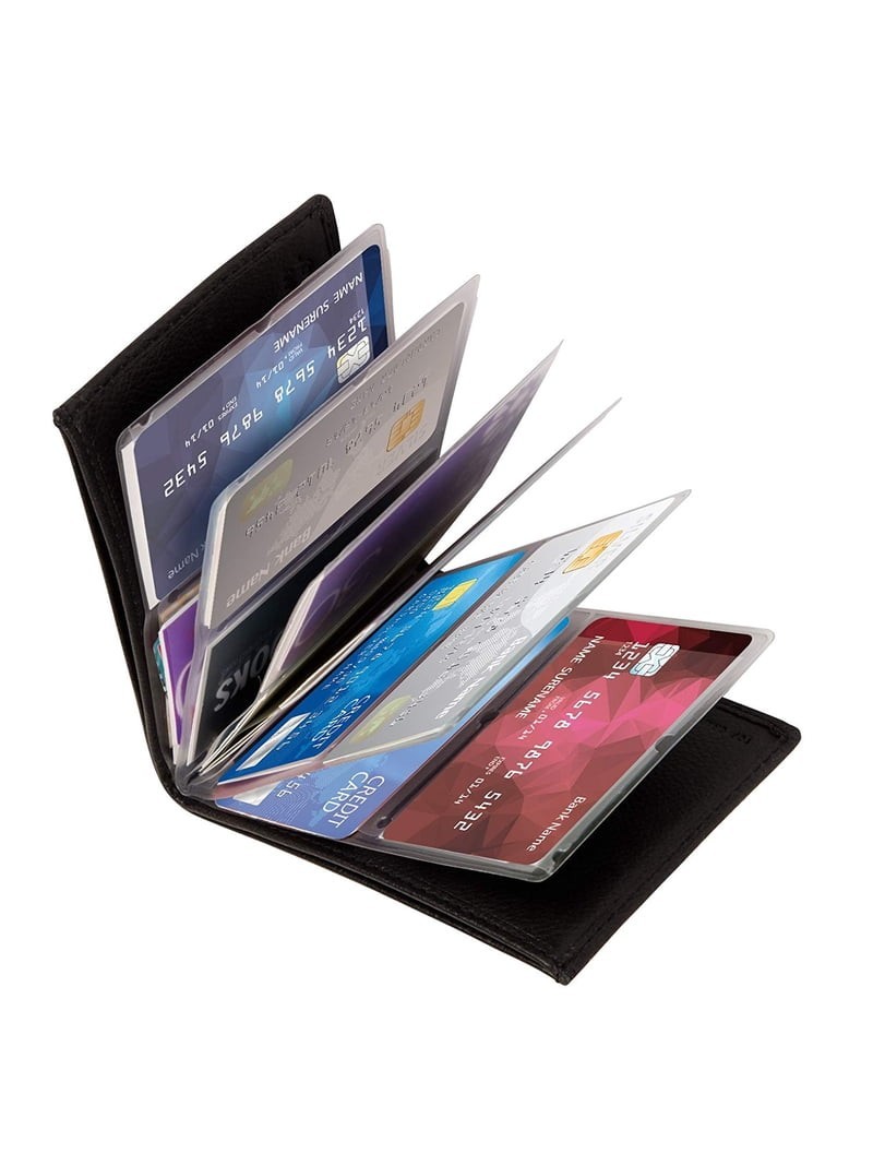 Wonder Wallet Black Leather Amazing Slim Thin RFID Wallets As Seen on TV 2 Pack