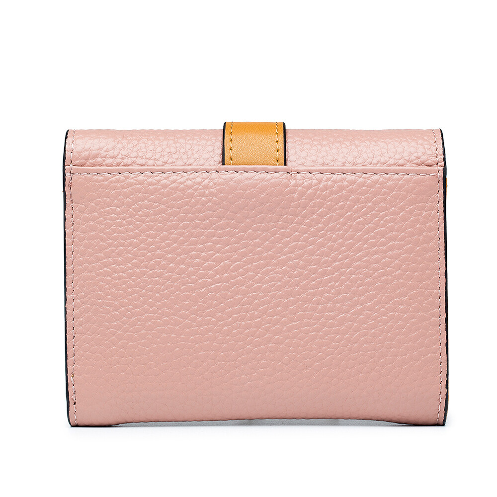 Women Trifold RFID Blocking Leather Clutch Wallet Hasp Card Holder Mini Handbag