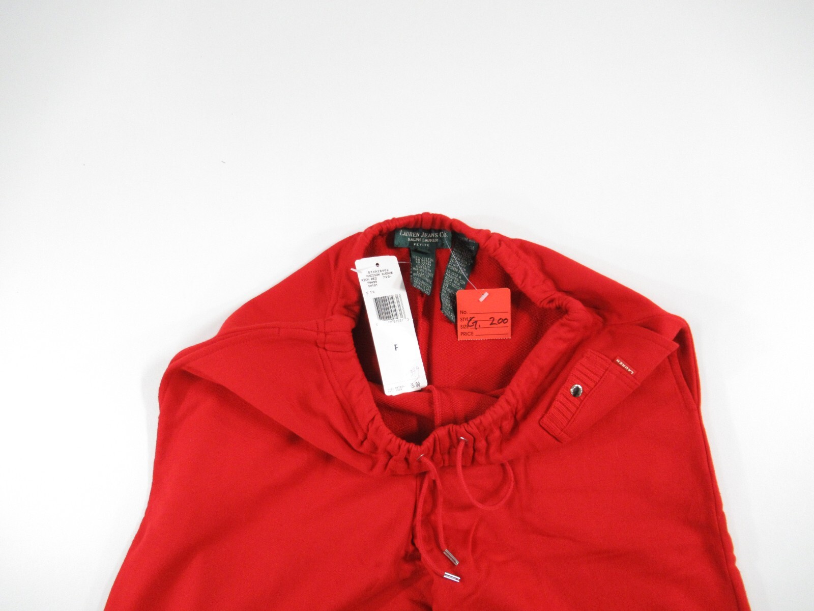 NWT Lauren Jeans Co. Ralph Lauren Women’s Capri Sweat Red Pants Pet Size P #G200