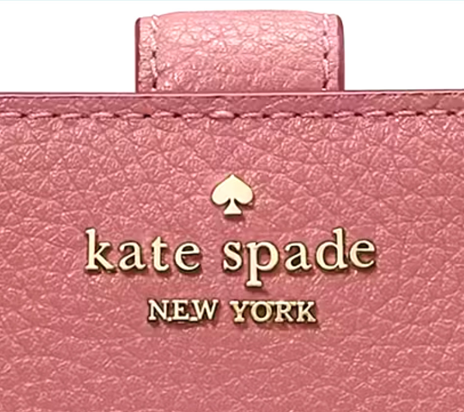🩷Kate Spade Lena Medium Bifold Wallet KH787 Pomegranat Pink Pebble Leather -NWT