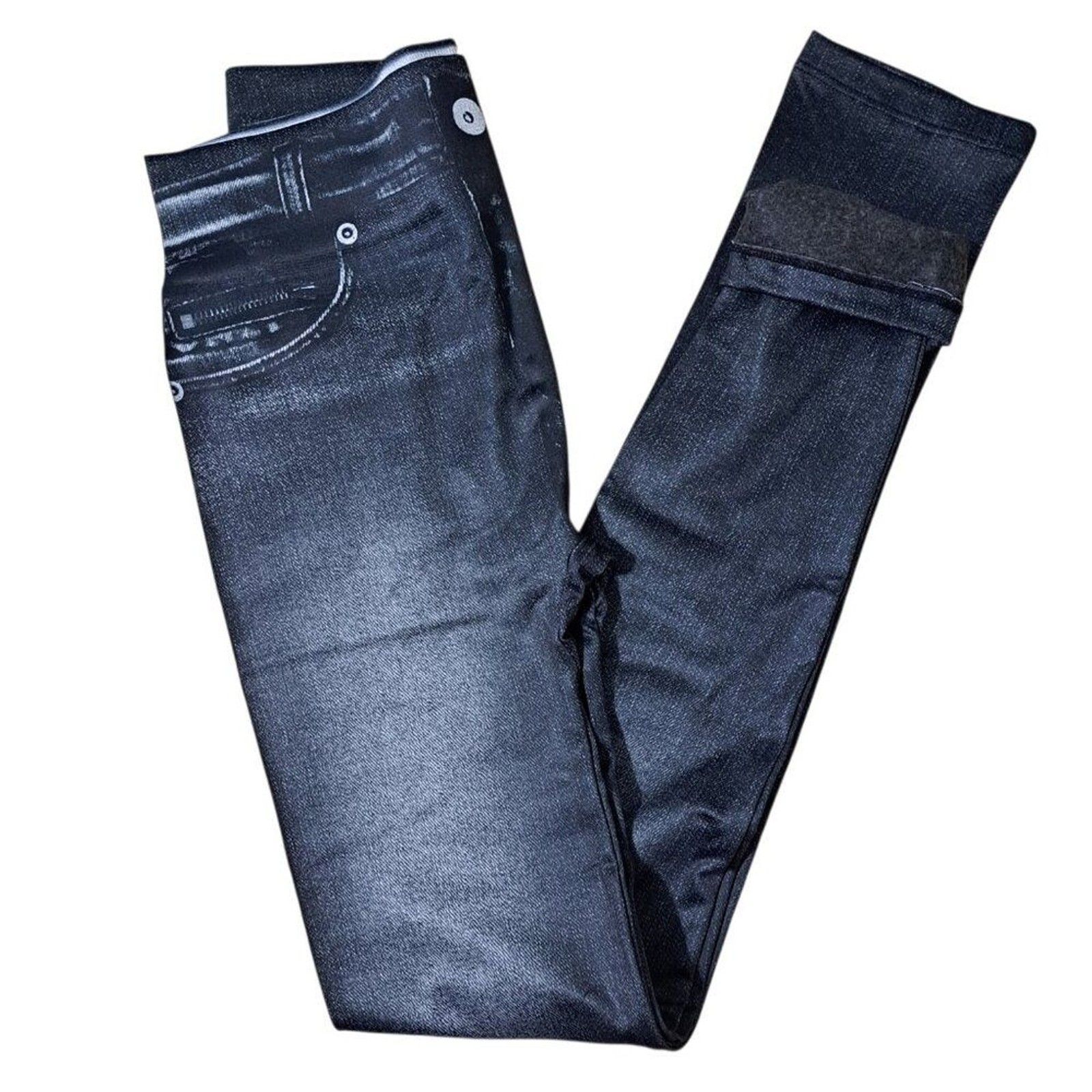 Genie 2Pk As Seen on TV Ultra Soft Plush Lining Black Jeggings Women’s S/M