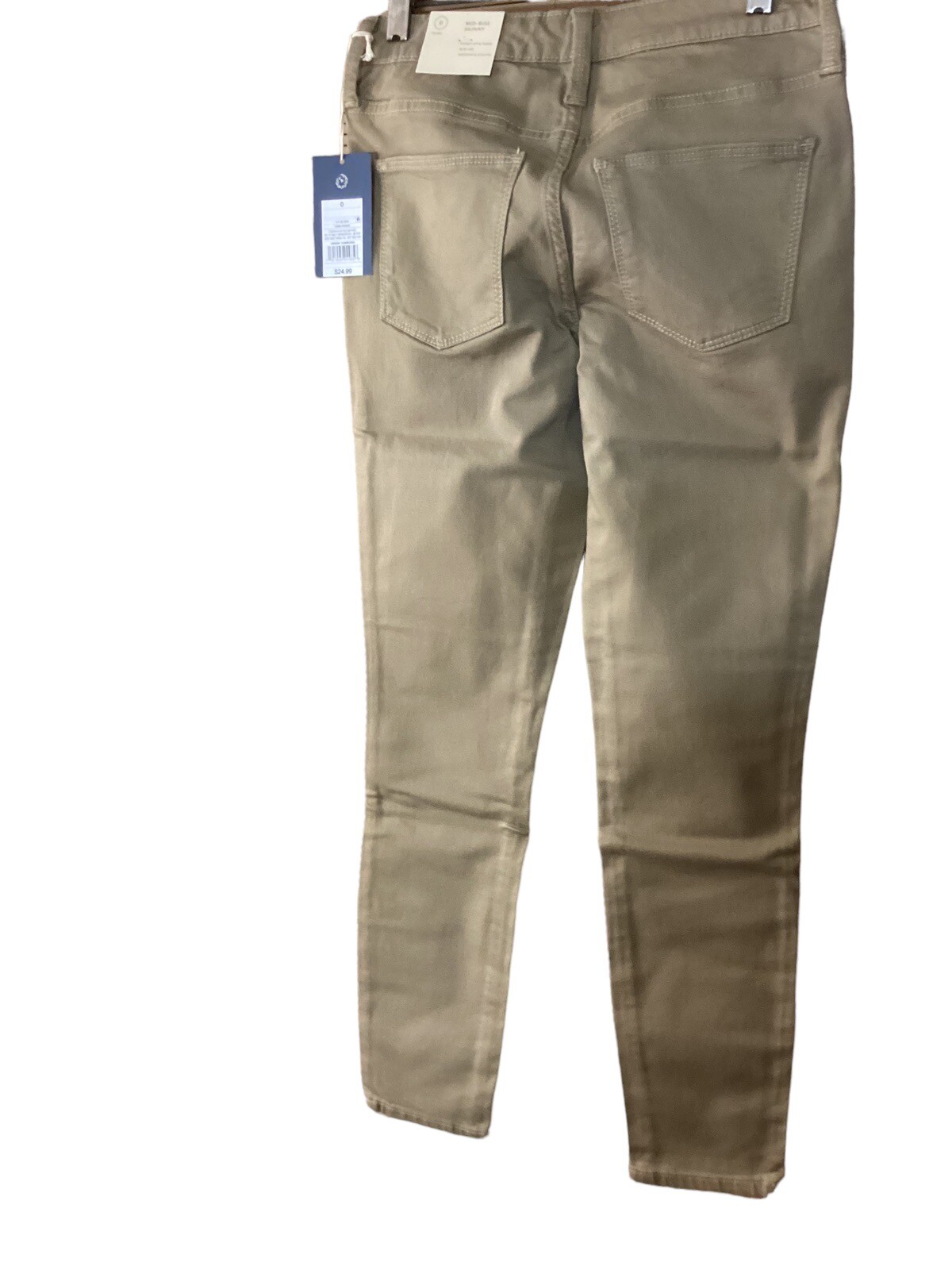 Mid-Rise Skinny Jeans Tan Khaki Pants Women’s Size 0 Universal Thread 💥NWT