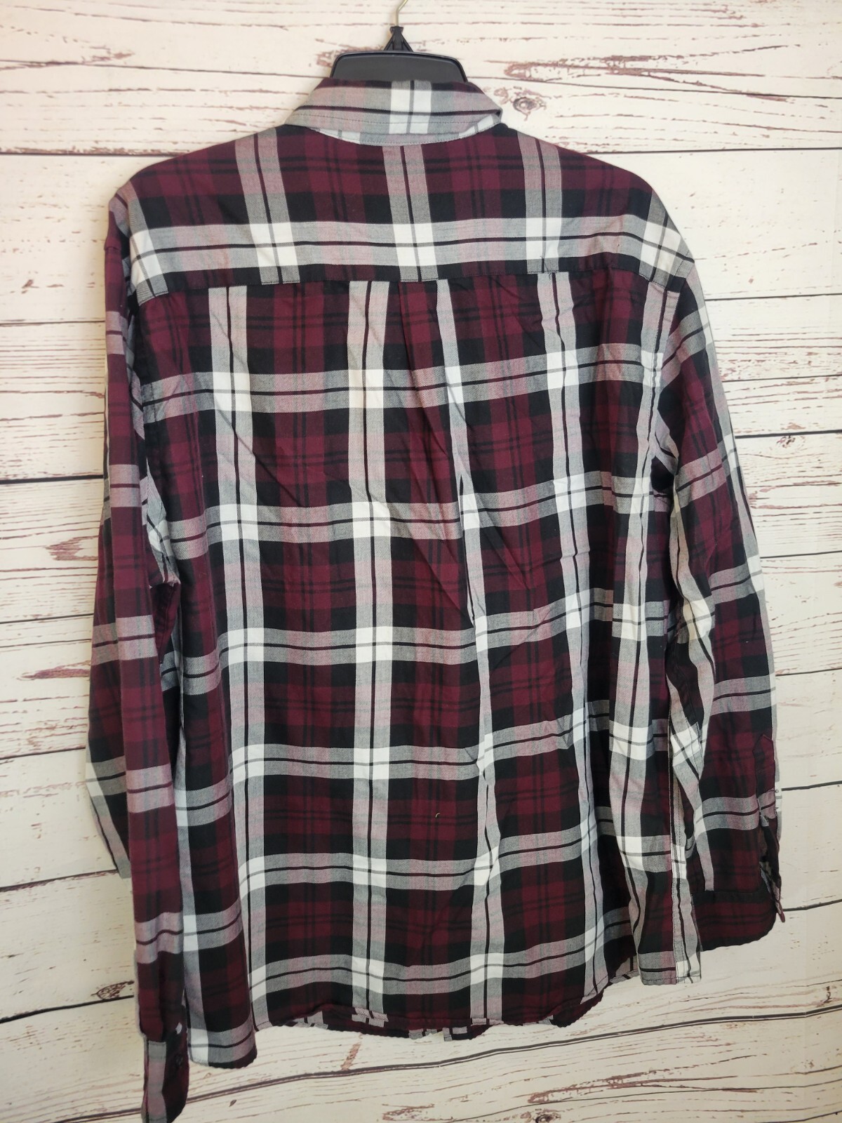 Chaps Purple Plaid Easy Care Twill Long Sleeve Button Down Shirt Men’s Size XL
