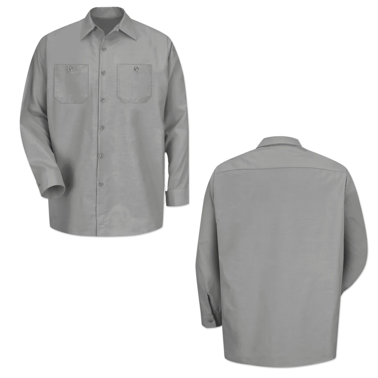 Red Kap Work Shirt Solid Color 2 Pocket Men’s Industrial Uniform Long Sleeve