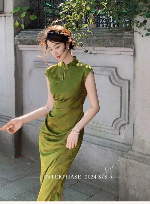 Vintage Art Dress Chinese Style Daily Improved Qipao Sexy Sleeveless Slit Qipao