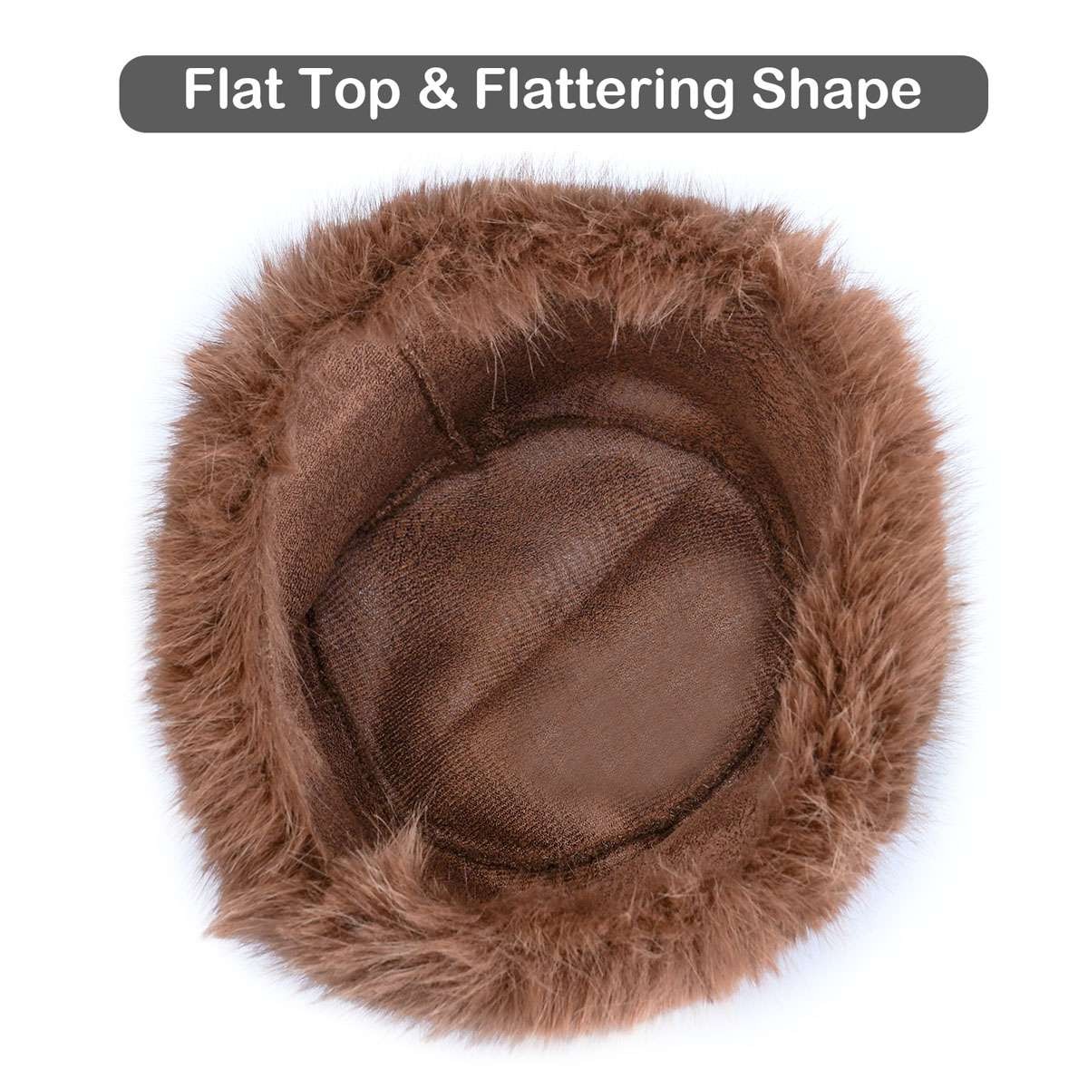 Women Faux Fur Bucket Hat Fishing Cap Fluffy Plush Winter Warm Cute Soft Solid
