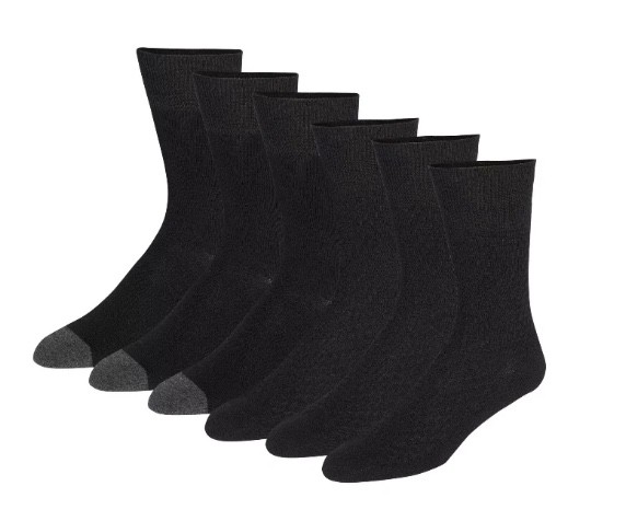 Cole Haan Men’s Casual Dress Socks Black 6 Pairs