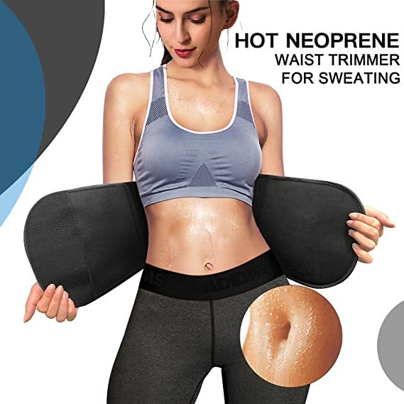 Sweat Waist Trimmer Belt Wrap Exercise Slimming Fat Burn Weight Loss Body Shaper
