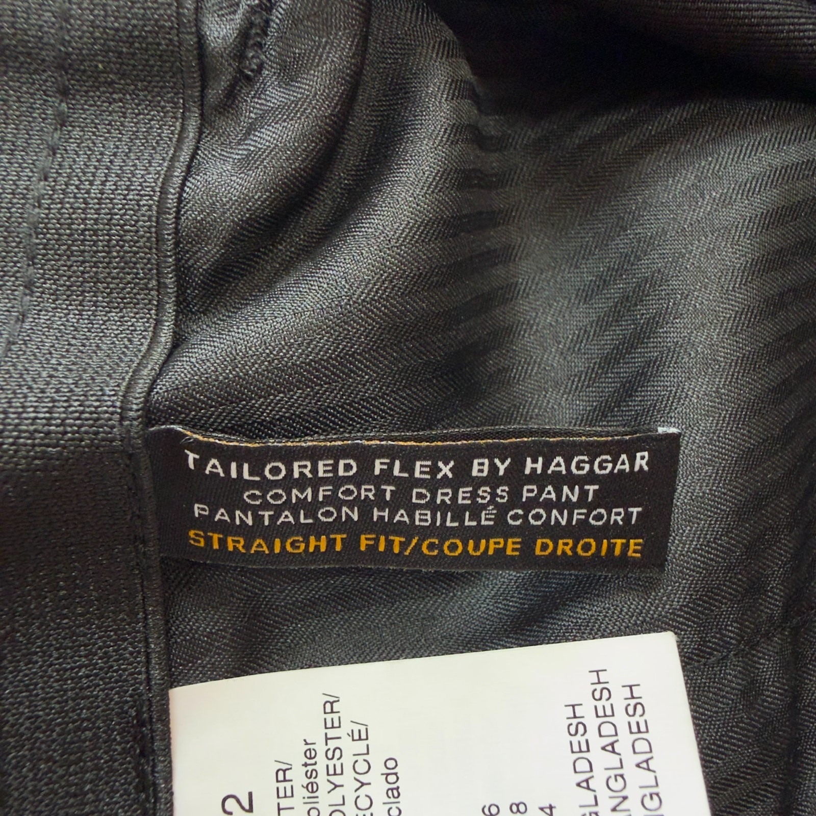 NEW Haggar Men’s 38×32 Comfort Performance Dress Pants Straight Fit Black