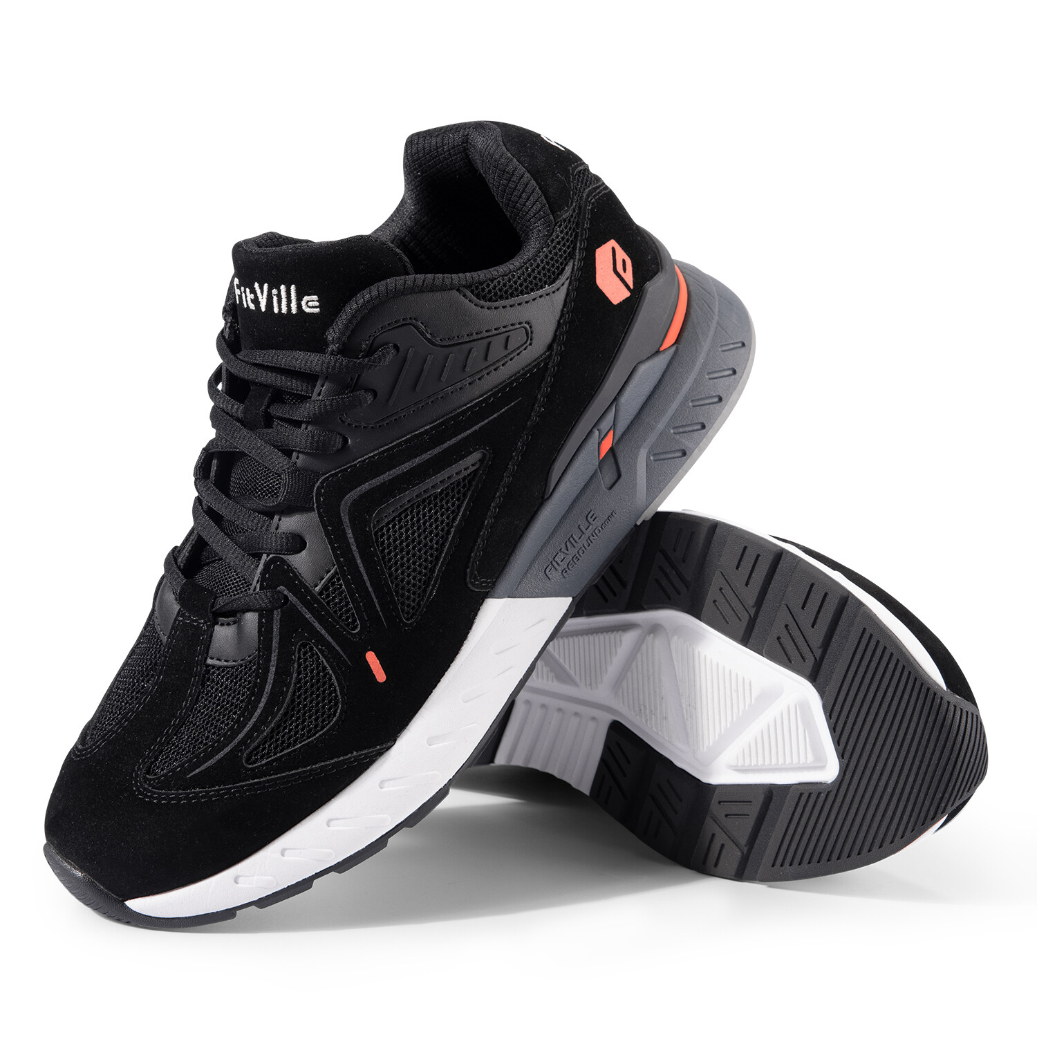 FitVille Men Extra Wide Walking Shoes Arch Support Sneaker Flat Feet Pain Relief