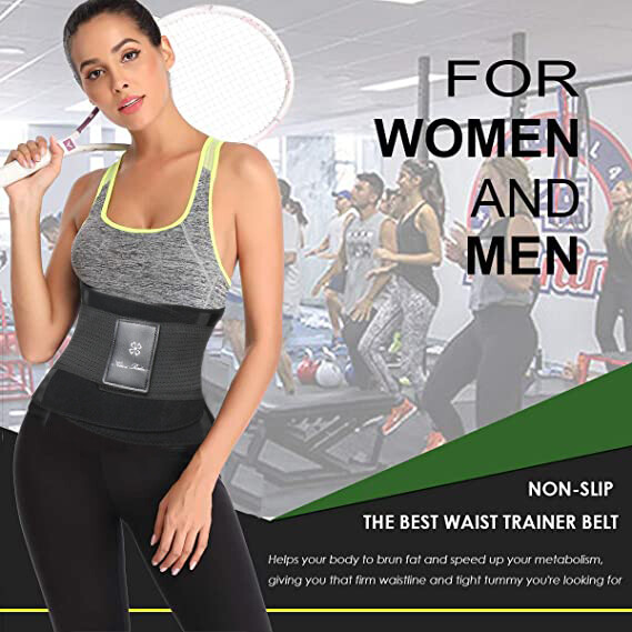 Sweat Waist Trimmer Belt Wrap Exercise Slimming Fat Burn Weight Loss Body Shaper