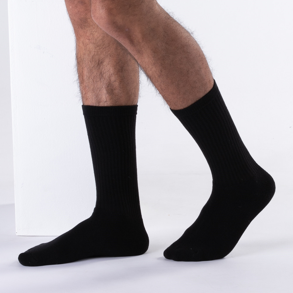 3-12 Pairs Lot Mens Plain Solid Cotton Sports Crew Athletic Work Socks Size 9-13