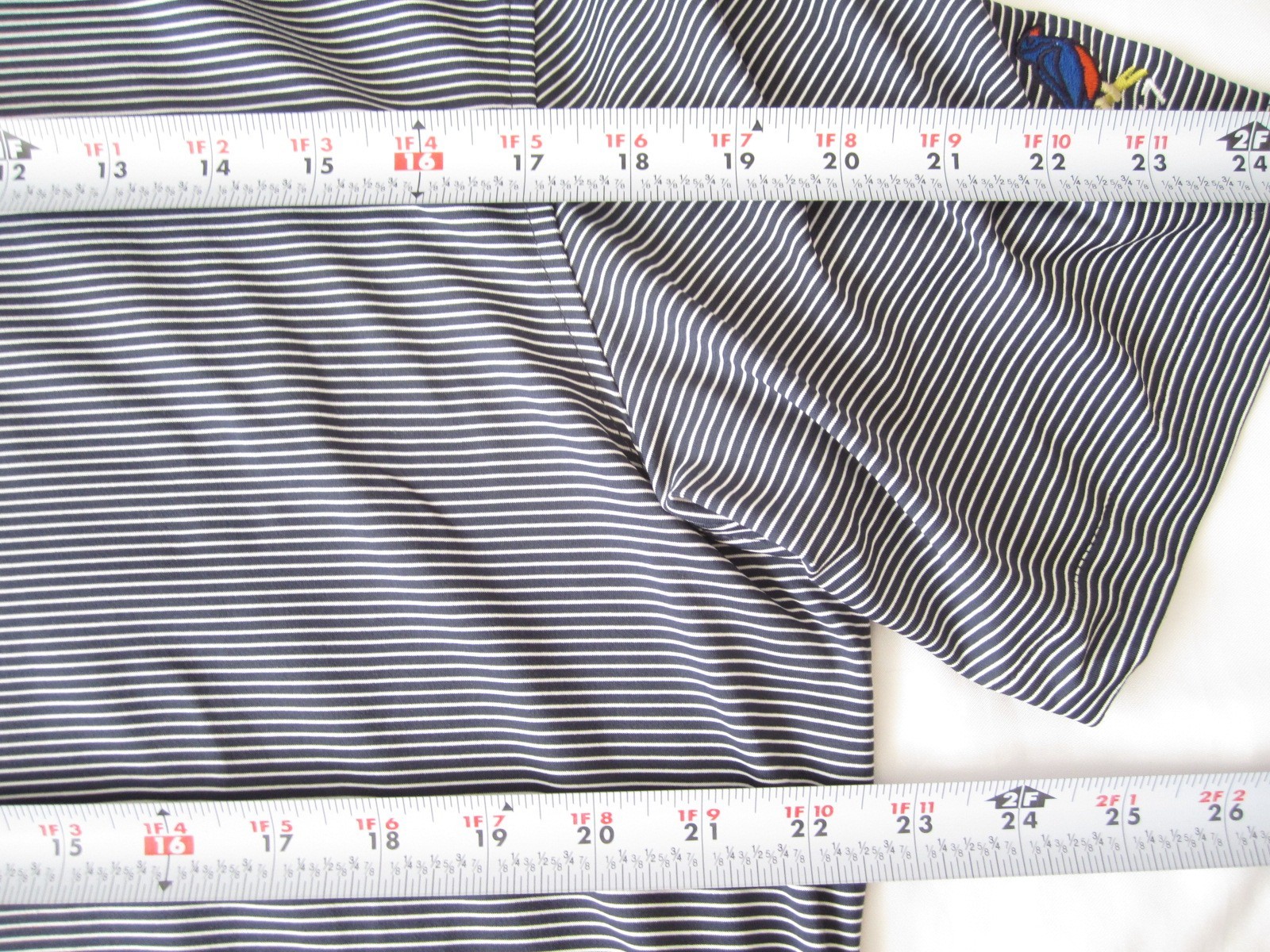 Men Peter Millard Crown Crafted Striped 1967 Blue Bird Sleeve Shirt Sz L (MT787)