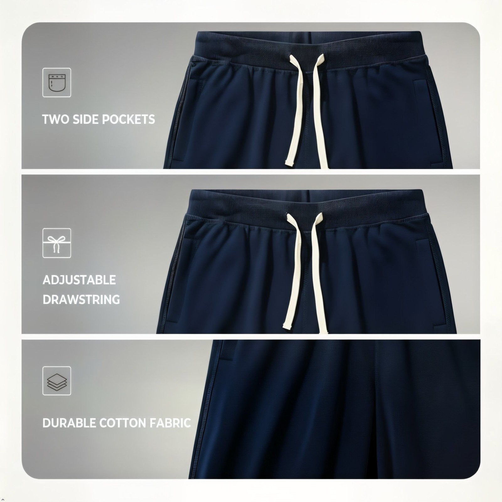 Republic Blue Men’s Sweat Shorts Fleece Cotton Jogger Gym Shorts with Pockets