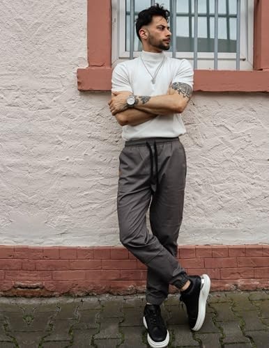 Coofandy Pants Cargo Solid Mens Casual Joggers Elastic Drawstring Chino Hiking