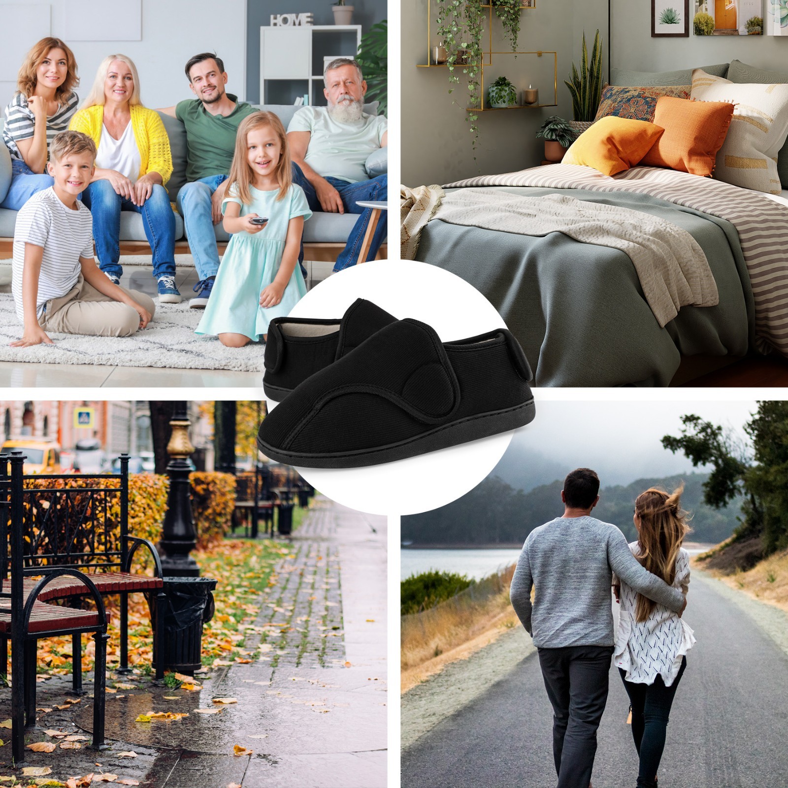 Men’s Wide Width Slippers House Shoes for Swollen Feet Edema Arthritis Elderly