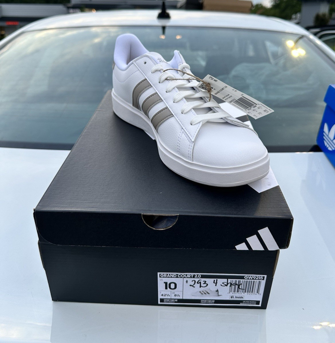 9M/10W Adidas Grand Court 2.0 Cloudfoam Men’s Sneakers White/Gray GW9215