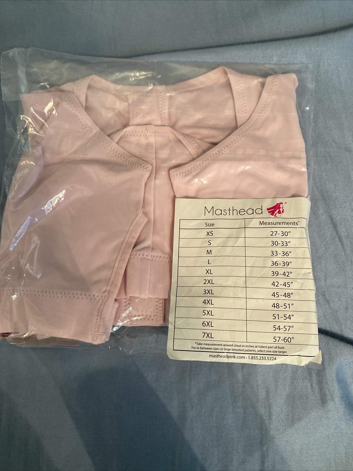MASTHEAD Size XL Style 042 Elizabeth Pink Surgical Bra New In Bag