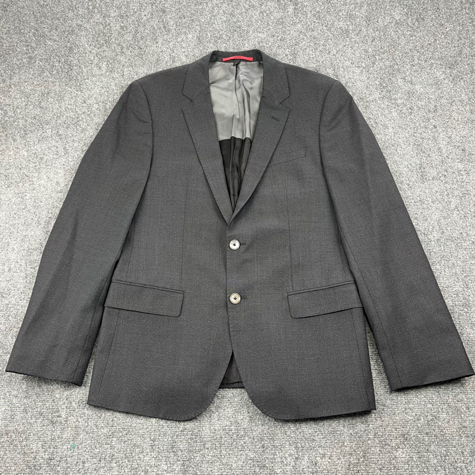 Hugo Boss C-Hutson1 Slim Fit Blazer Mens 38R Charcoal Gray Virgin Wool Red Label