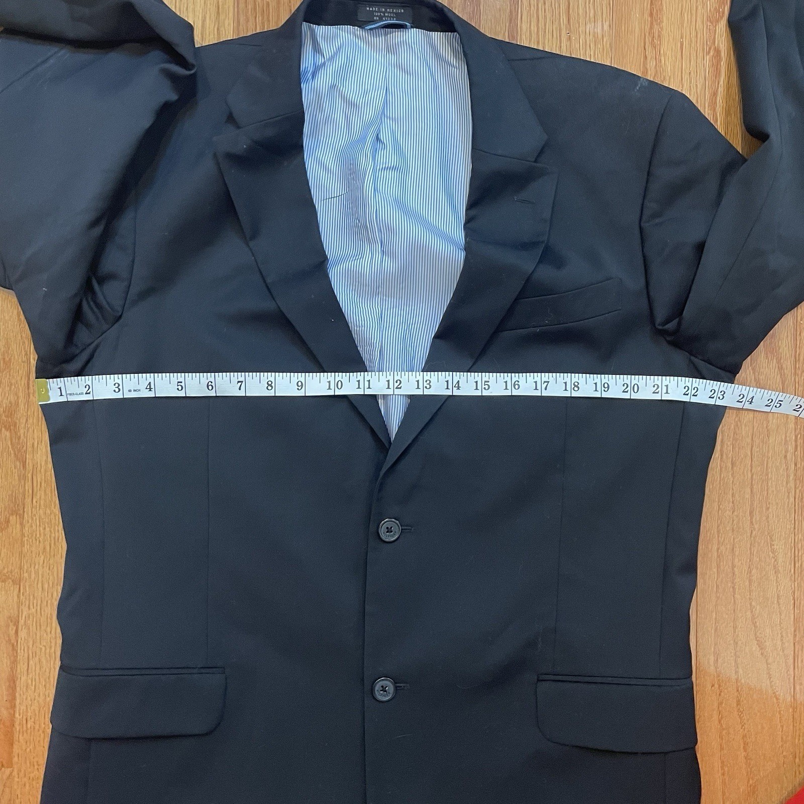 Tommy Hilfiger 42L Sport Coat 100% Wool All Black Two Button Double Vented