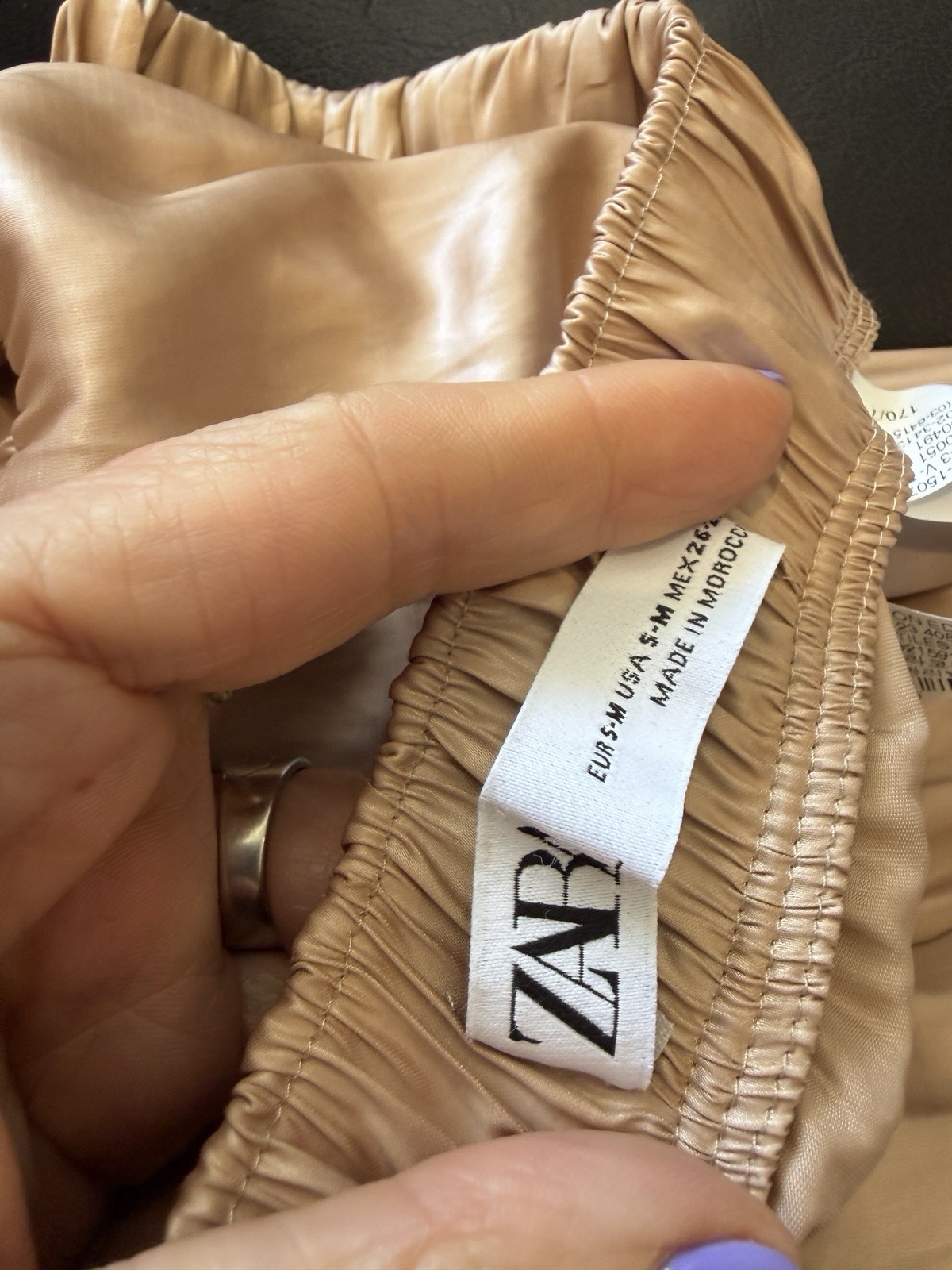 Zara Ruffled/Tiered Maxi Skirt Satin Gold Mink 2935/787 M Boho Flowy Frilly