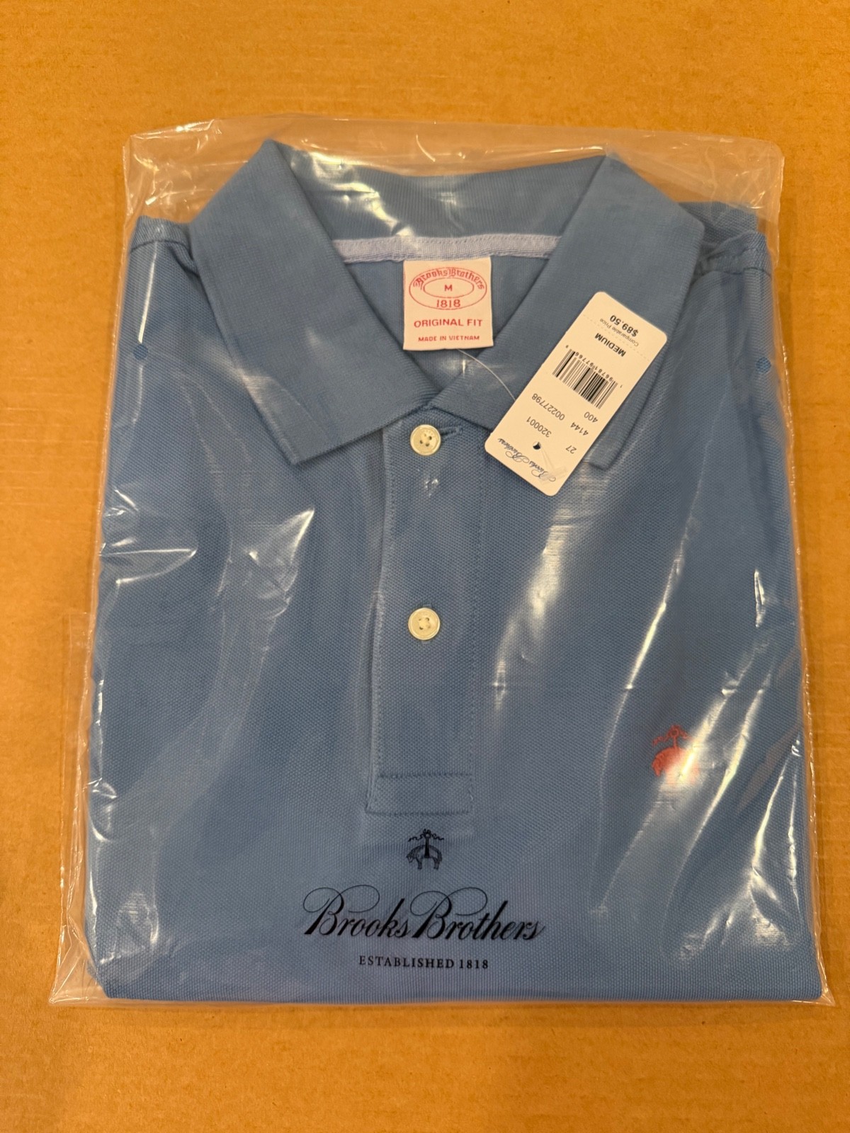 NWT Brooks Brothers 1818 Men (Multi Sizes) PerformancePolo ORIGINAL Light Blue