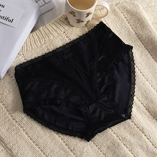 5 Pack Lot Sexy Ladies Womens Satin Panties Underwear Lingeries Lace Sheer Brief