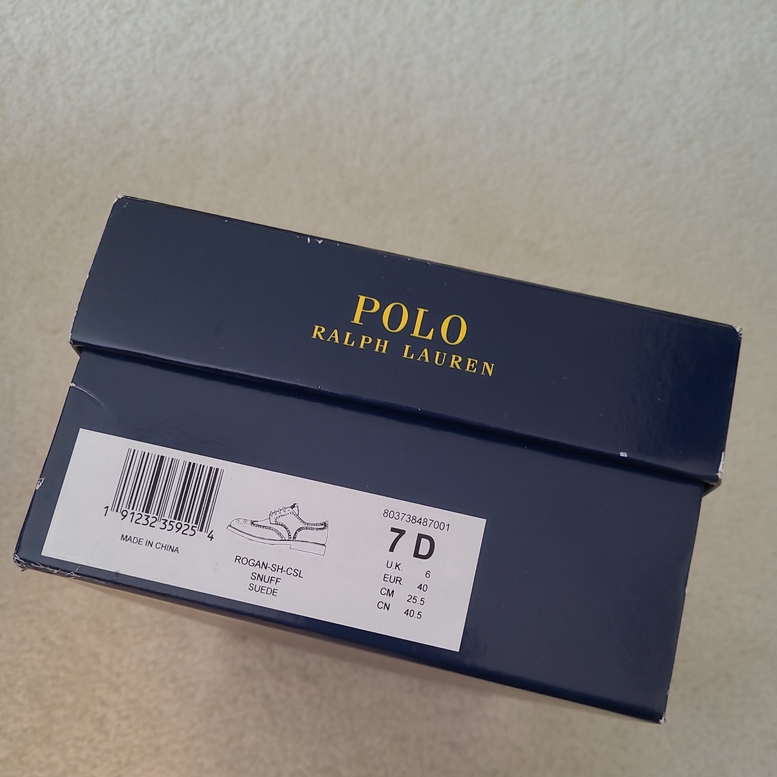 Polo Ralph Lauren Men’s Rhett Wingtip Suede Leather Dress Shoes Size 7D 7 Medium