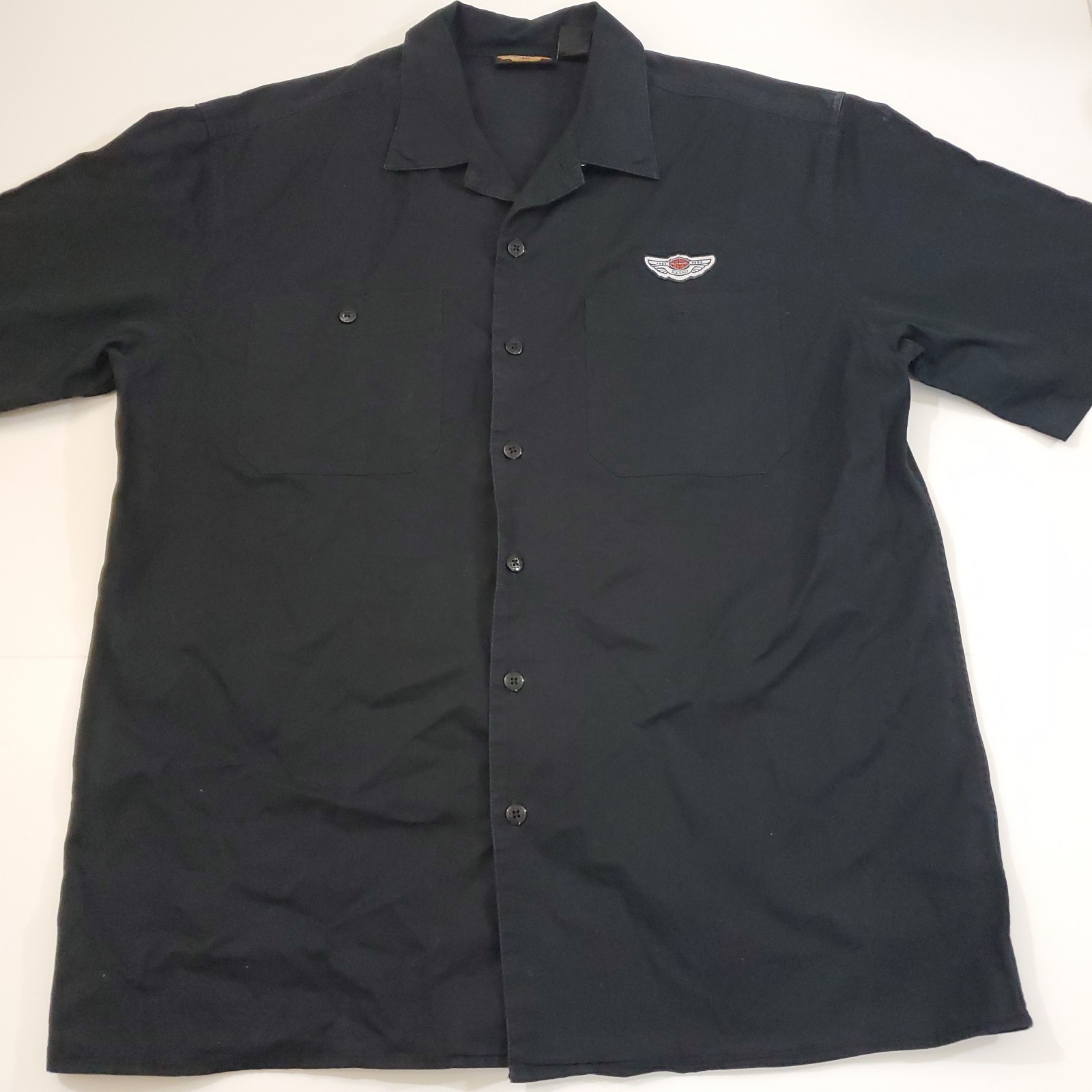 Harley Davidson Size Large Black 100 Years 1903-2003 Short Sleeve Button Down