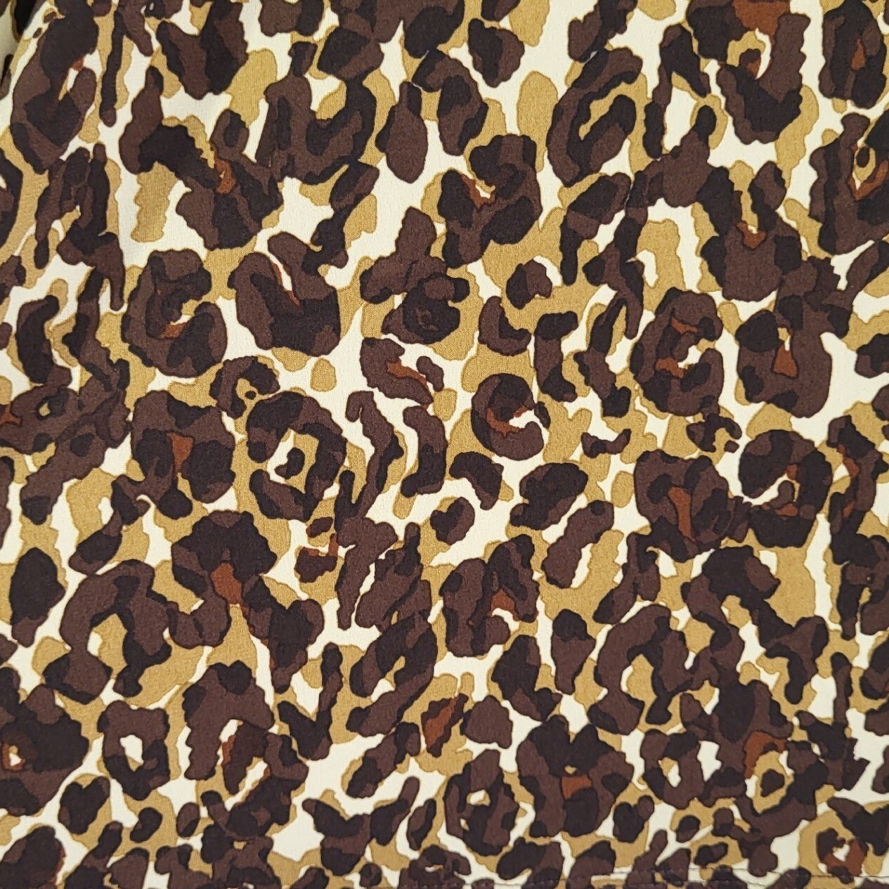 Susan Graver Liquid Knit Animal Print Tunic Top Brown 2X Leopard Scoop neck