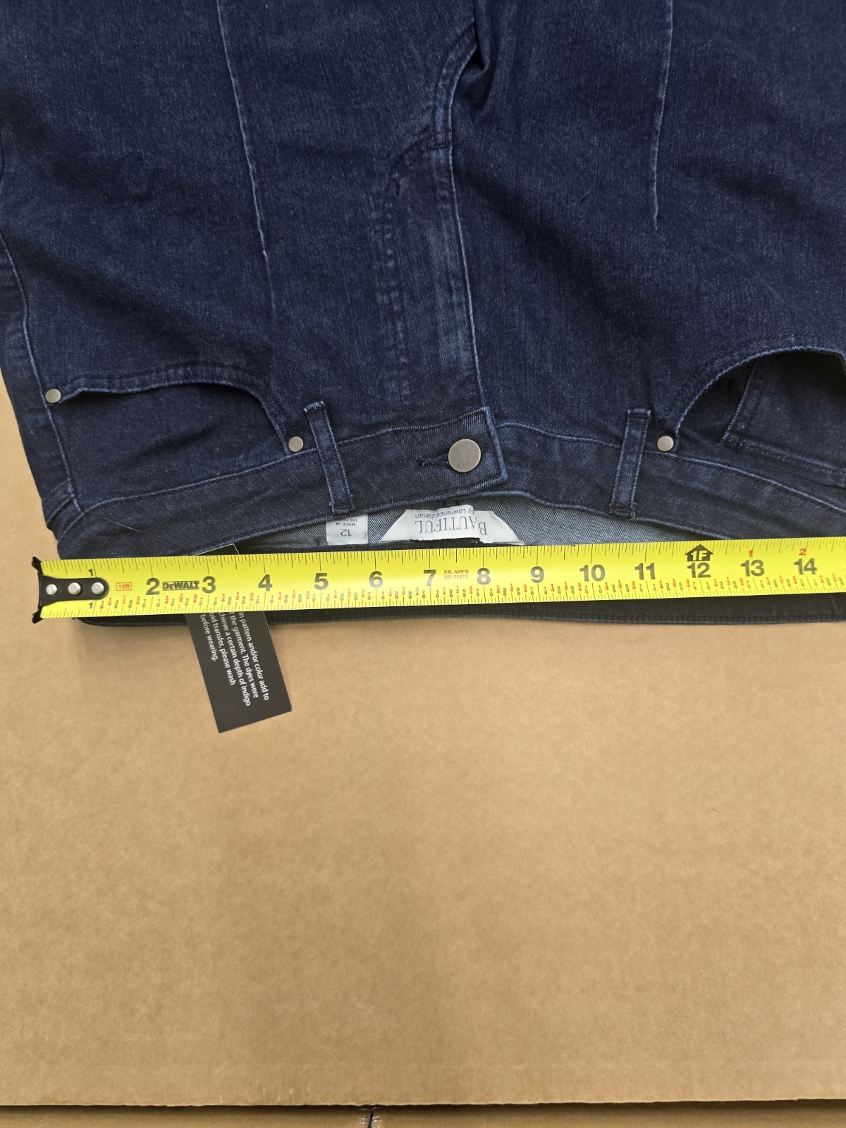 Beautiful by Lawrence Zarian Women’s Straight Mid Rise Dark Wash Blue 5-Pocket