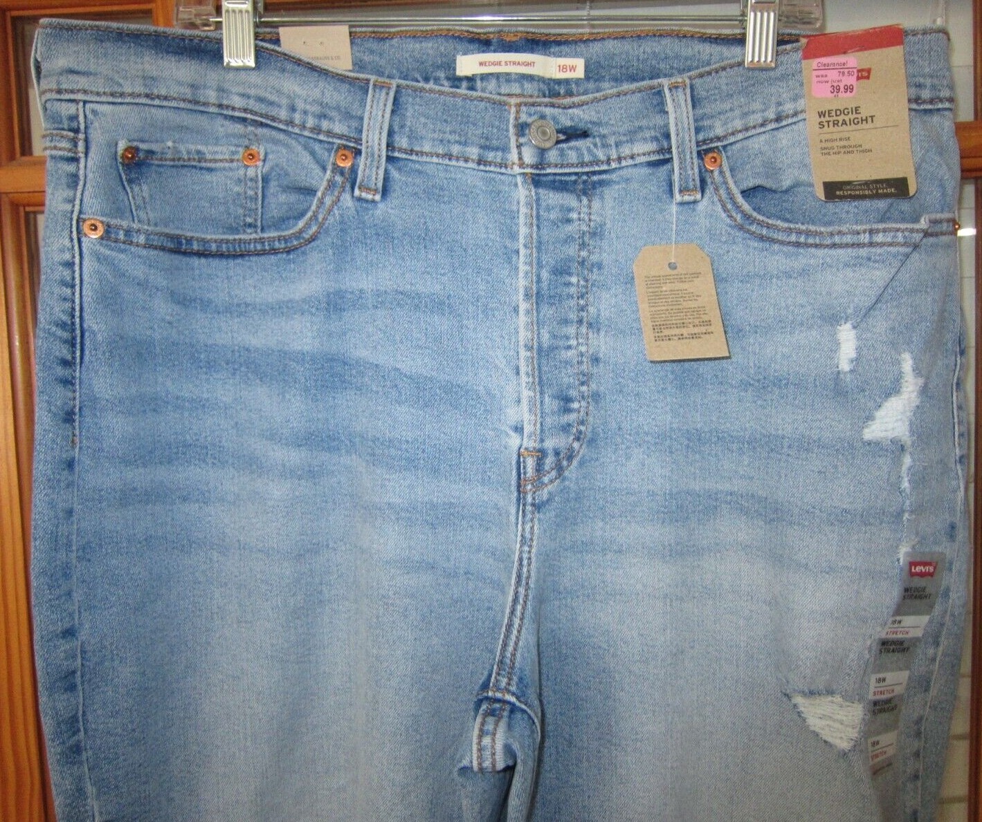 Levi’s Wedgie Straight Crop Jeans High Rise Women’s 4 18W 22W 24W NEW Rips