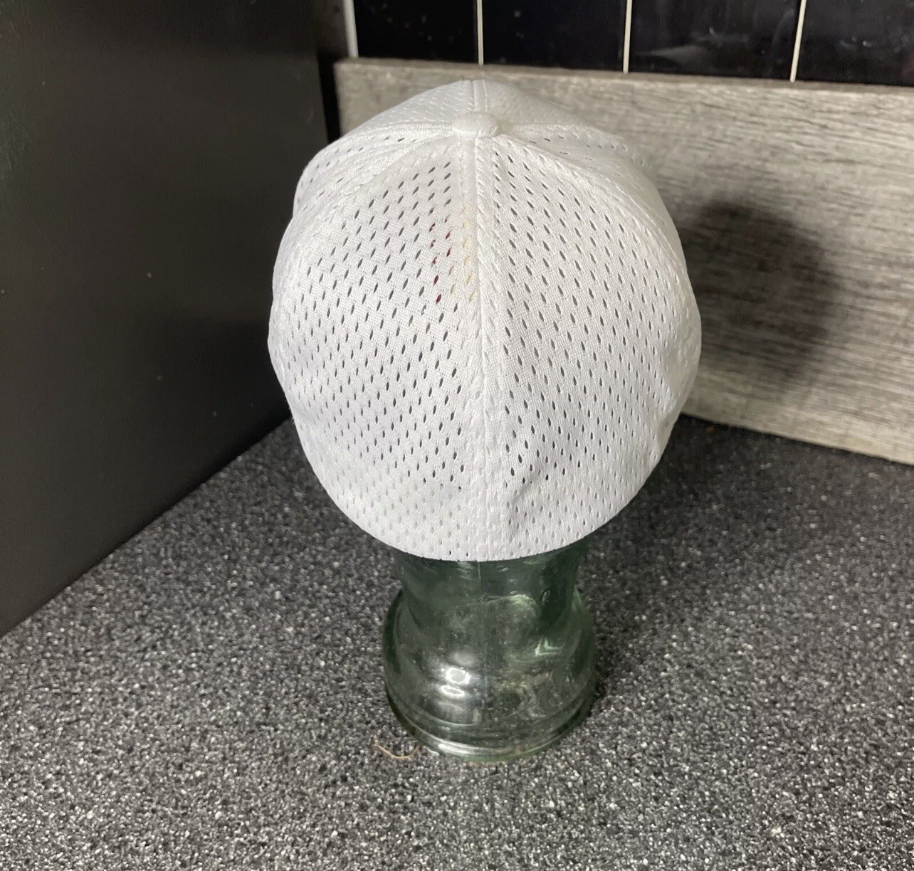 Flexfit Ultra Fibre Baseball Hat Fitted Air Mesh White Flex Fit Blank Cap S/M